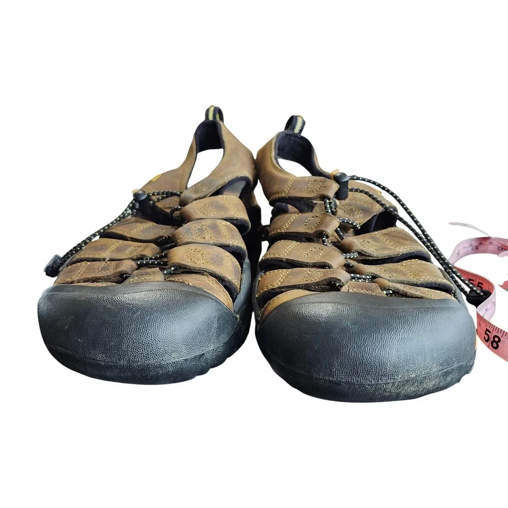 KEEN Newport H2 Sandals Mens 10 Brown Leather Waterproof Hiking Sport Shoes